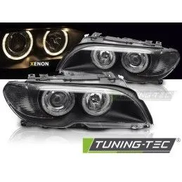 XENON HEADLIGHTS ANGEL EYES BLACK fits BMW E46 03-06 COUPE CABRIO, Nouveaux produits tuning-tec