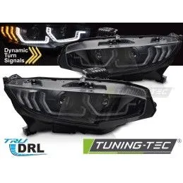 HEADLIGHTS BLACK DRL SEQ fits HONDA CIVIC X 16-21, Nouveaux produits tuning-tec