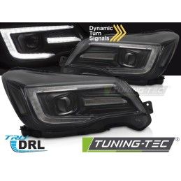 HEADLIGHTS TUBE LIGHT DRL BLACK fits SUBARU FORESTER IV 13-18, Nouveaux produits tuning-tec