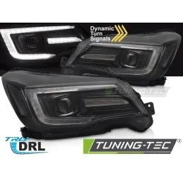 HEADLIGHTS TUBE LIGHT DRL BLACK fits SUBARU FORESTER IV 13-18, Nouveaux produits tuning-tec