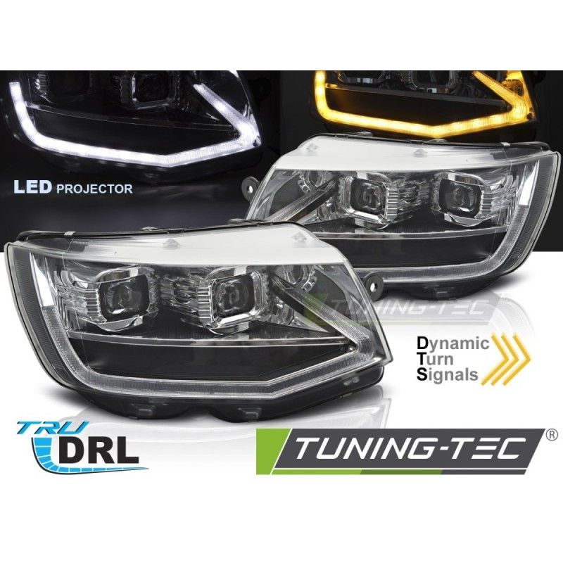 LED HEADLIGHTS TUBE LIGHT CHROME DRL SEQ fits VW T6 15-19, Nouveaux produits tuning-tec LED HEADLIGHTS TUBE LIGHT CHROME DRL SEQ fits VW T6 15-19, Nouveaux produits tuning-tec