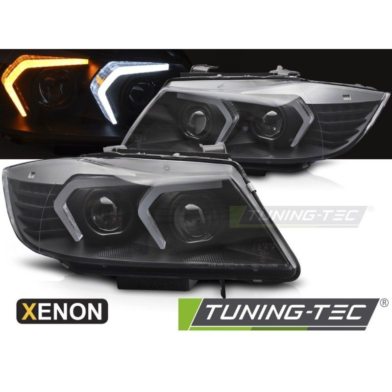 XENON HEADLIGHTS LED BLACK fits BMW E90/E91 LCI 09-11, Nouveaux produits tuning-tec