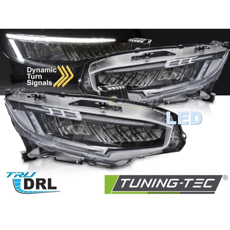 FULL LED HEADLIGHTS BLACK fits HONDA CIVIC X 16-21, Nouveaux produits tuning-tec