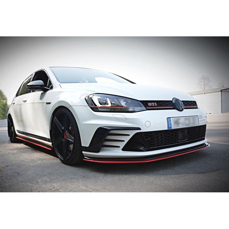 Maxton LAME DU PARE-CHOCS AVANT / SPLITTER VW GOLF Mk7 GTI CLUBSPORT Gloss Black, VW-GO-7-GTI-CS-FD1G Tuning.fr