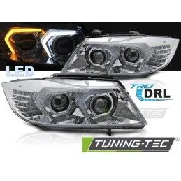 FULL LED HEADLIGHTS CHROME fits BMW E90/E91 05-08, Nouveaux produits tuning-tec