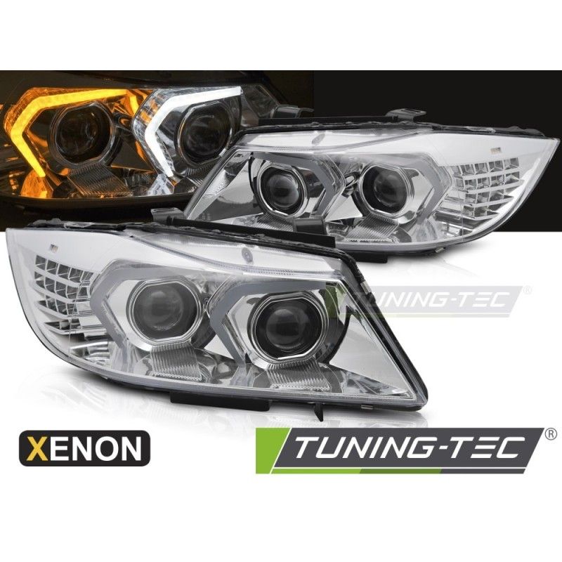 XENON HEADLIGHTS LED CHROME fits BMW E90/E91 LCI 09-11, Nouveaux produits tuning-tec
