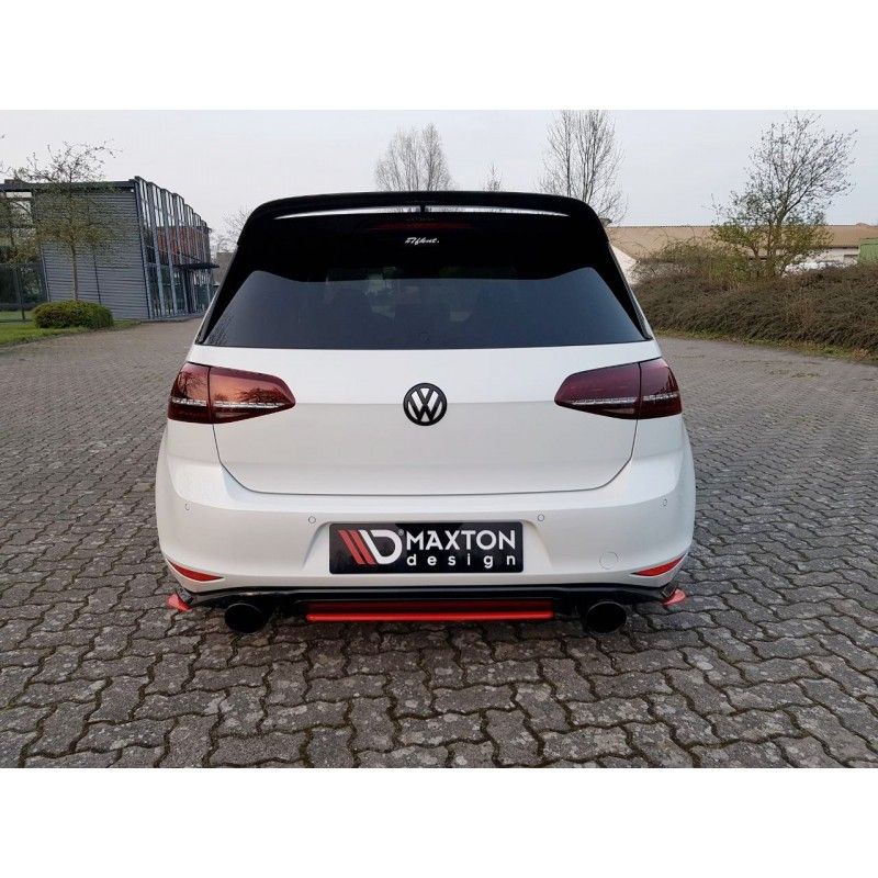 Maxton CENTRAL ARRIÈRE SPLITTER VW GOLF Mk7 GTI CLUBSPORT Gloss Black, VW-GO-7-GTI-CS-RD1G Tuning.fr