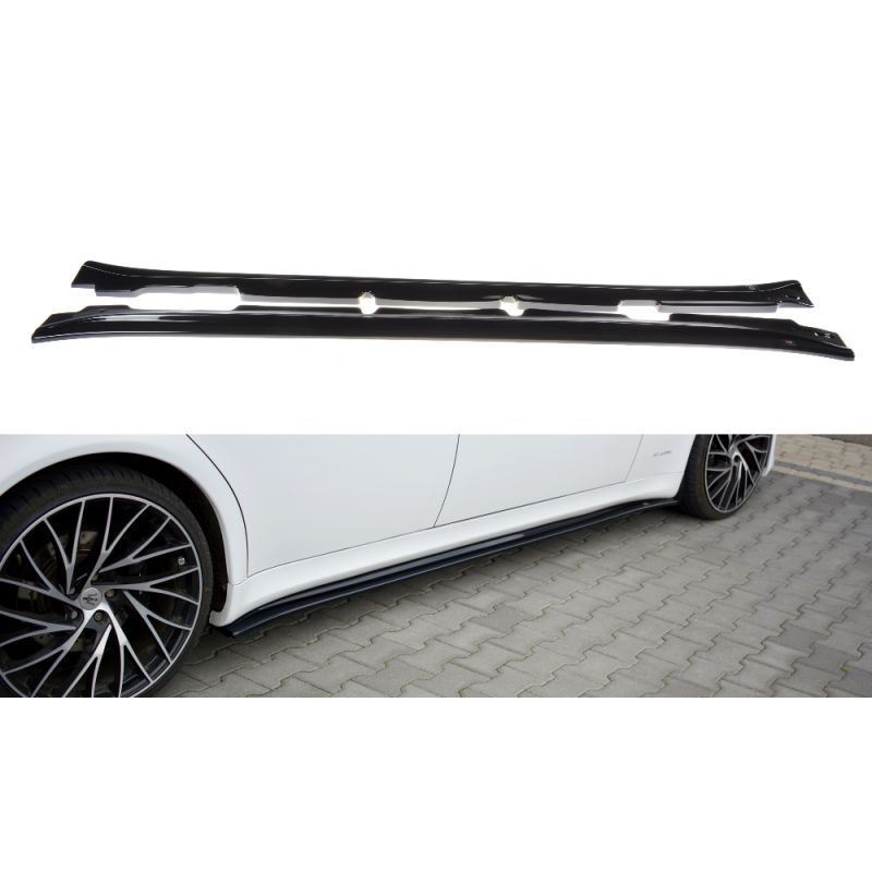 SET DES DIFFUSEUR DES BAS DE CAISSE MASERATI QUATTROPORTE MK5 FACELIFT Noir Brillant