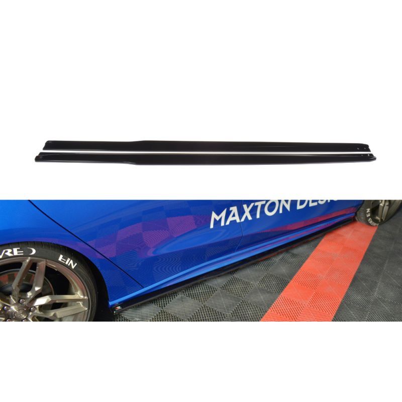 Maxton Rajouts Des Bas De Caisse Pour V.3 Ford Focus ST / ST-Line Mk4 Gloss Black, FO-FO-4-STLINE-SD3G Tuning.fr