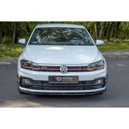 Maxton LAME DU PARE-CHOCS AVANT / SPLITTER V.1 VW POLO MK6 GTI Gloss Black, VW-PO-6-GTI-FD1G Tuning.fr