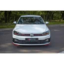 LAME AVANT MAXTON / SPLITTER V.5 VW POLO MK6 GTI Noir Brillant