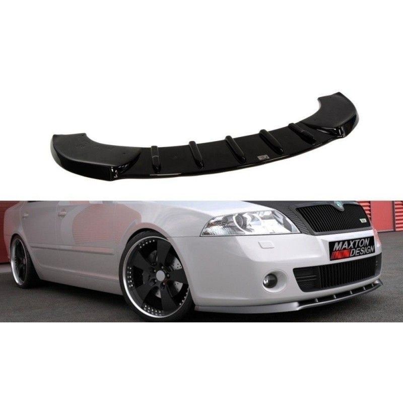 Maxton LAME DE PARE-CHOCS AVANT OCTAVIA 2, SEULEMENT POUR OCTAVIA 2 RS AVANT FACELIFT Gloss Black, SK-OC-2-RS-FD1G Tuning.fr