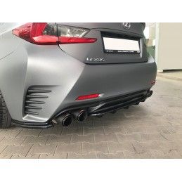 Maxton CENTRAL ARRIÈRE SPLITTER (AVEC UNE BARRE VERTICALE) Lexus Rc Gloss Black, LE-RC-1-RD1+RD2G Tuning.fr