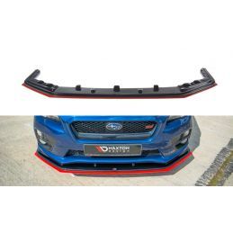 LAME AVANT MAXTON / SPLITTER V.4 SUBARU WRX STI Noir Brillant + Rouge