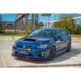 LAME AVANT MAXTON / SPLITTER V.4 SUBARU WRX STI Noir Brillant + Rouge