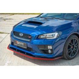 LAME AVANT MAXTON / SPLITTER V.4 SUBARU WRX STI Noir Brillant + Rouge