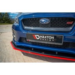 LAME AVANT MAXTON / SPLITTER V.4 SUBARU WRX STI Noir Brillant + Rouge