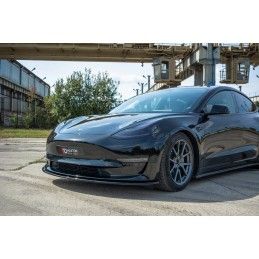 Maxton Lame du pare-chocs avant / Splitter Tesla Model 3 Gloss Black, TE-MODEL3-1-FD1G Tuning.fr