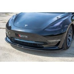 Maxton Lame du pare-chocs avant / Splitter Tesla Model 3 Gloss Black, TE-MODEL3-1-FD1G Tuning.fr