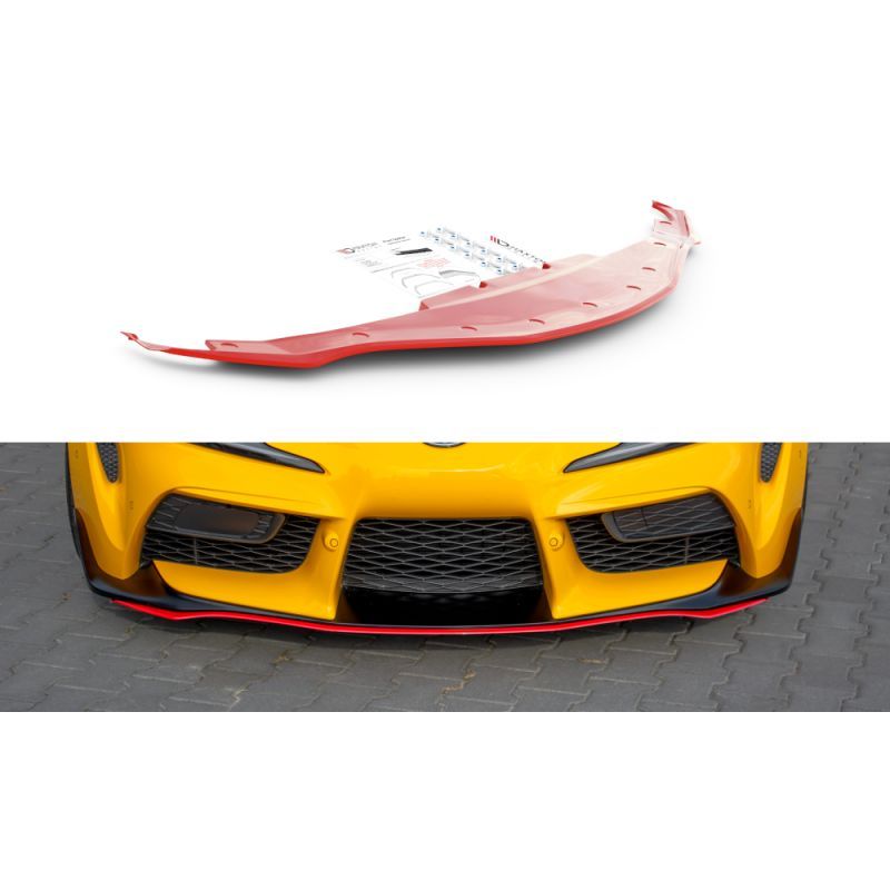 Maxton Lame du pare-chocs avant / Splitter V.3 Toyota Supra Mk5 RED, TO-SU-5-FD3RED Tuning.fr