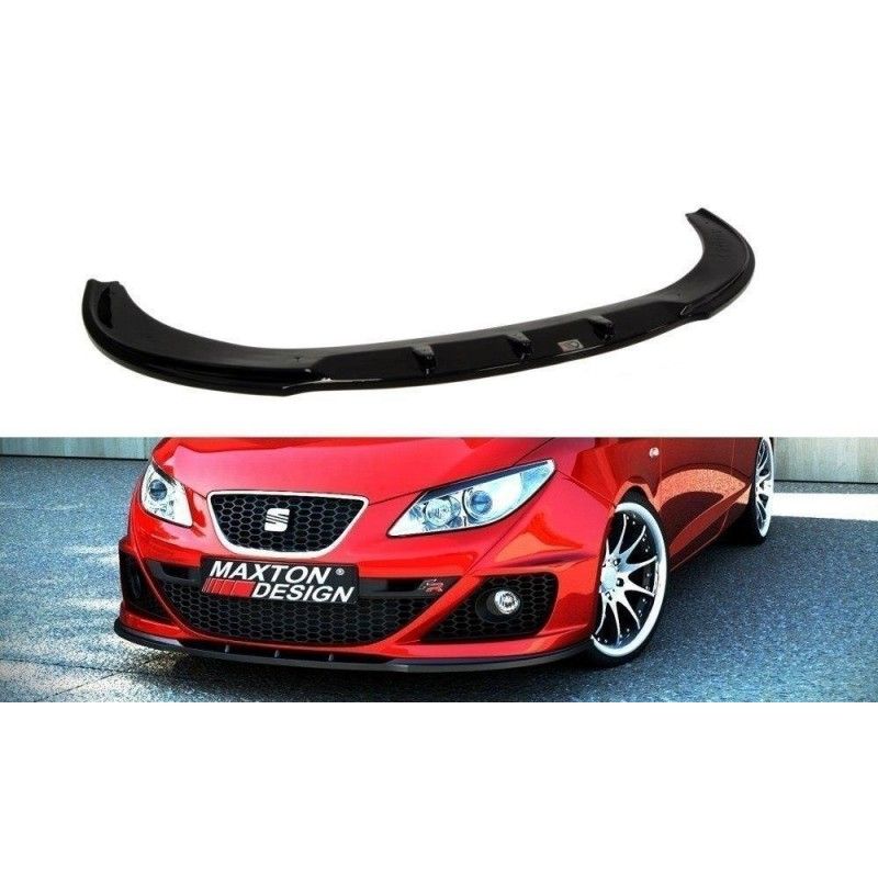 Maxton LAME DE PARE-CHOCS AVANT SEAT IBIZA IV FR (6J) AVANT FACELIFT Gloss Black, SE-IB-4-FR-FD1G Tuning.fr