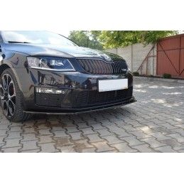 Maxton Lame Du Pare-Chocs Avant V.1 Skoda Octavia RS Mk3 Gloss Black, SK-OC-3-RS-FD1G Tuning.fr