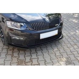 Maxton Lame Du Pare-Chocs Avant V.1 Skoda Octavia RS Mk3 Gloss Black, SK-OC-3-RS-FD1G Tuning.fr