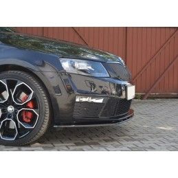 Maxton Lame Du Pare-Chocs Avant V.1 Skoda Octavia RS Mk3 Gloss Black, SK-OC-3-RS-FD1G Tuning.fr