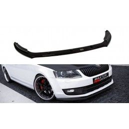 Maxton Lame Du Pare-Chocs Avant V.2 Skoda Octavia Mk3 Gloss Black, SK-OC-3-FD2G Tuning.fr