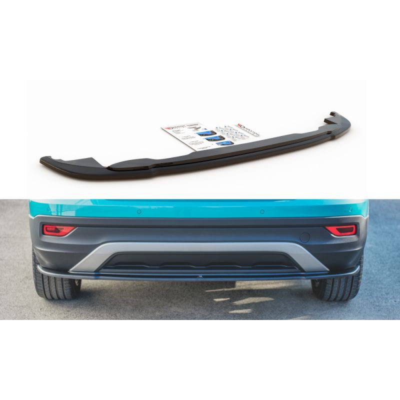 Maxton Central Arriere Splitter Volkswagen T-Cross Gloss Black, VW-TCROSS-1-RD1G Tuning.fr