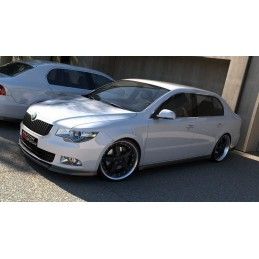 Maxton Lame Du Pare-Chocs Avant Skoda Superb Mk2 Gloss Black, SK-SU-2-FD1G Tuning.fr