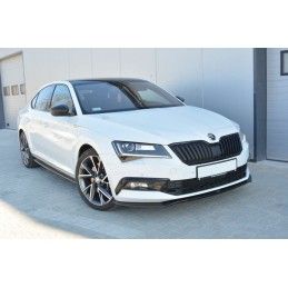 Maxton Lame Du Pare-Chocs Avant V.2 Skoda Superb Mk3 Gloss Black, SK-SU-3-FD2G Tuning.fr