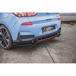 Maxton Central Arriere Splitter (avec une barre verticale) Hyundai I30 N Mk3 Hatchback Gloss Black, HY-I30-3-N-RD1G+RD2G Tuning.