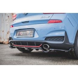 Maxton Central Arriere Splitter (avec une barre verticale) Hyundai I30 N Mk3 Hatchback Gloss Black, HY-I30-3-N-RD1G+RD2G Tuning.