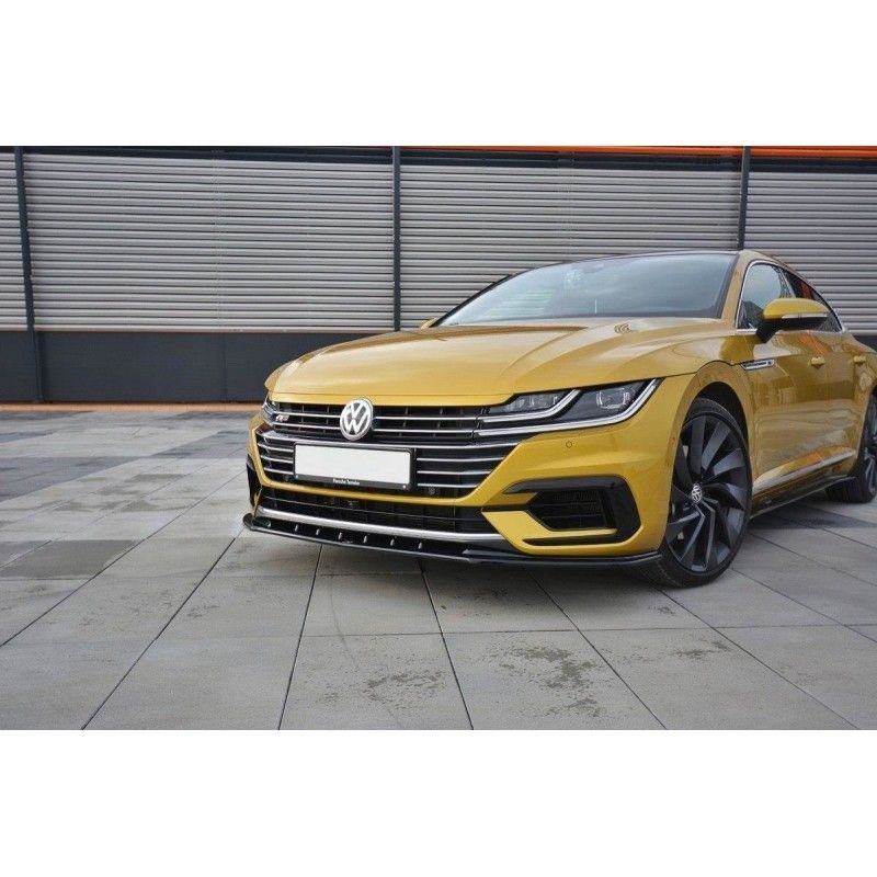 Maxton LAME DU PARE-CHOCS AVANT v.2 VW ARTEON Gloss Black, VW-AR-1-RLINE-FD3G Tuning.fr