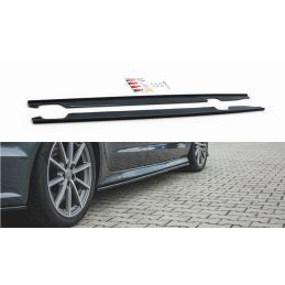 RAJOUTS DES BAS DE CAISSE MAXTON Audi S6 / A6 S-Line C7 FL Noir Brillant