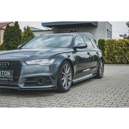 RAJOUTS DES BAS DE CAISSE MAXTON Audi S6 / A6 S-Line C7 FL Noir Brillant