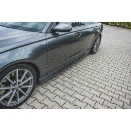 RAJOUTS DES BAS DE CAISSE MAXTON Audi S6 / A6 S-Line C7 FL Noir Brillant