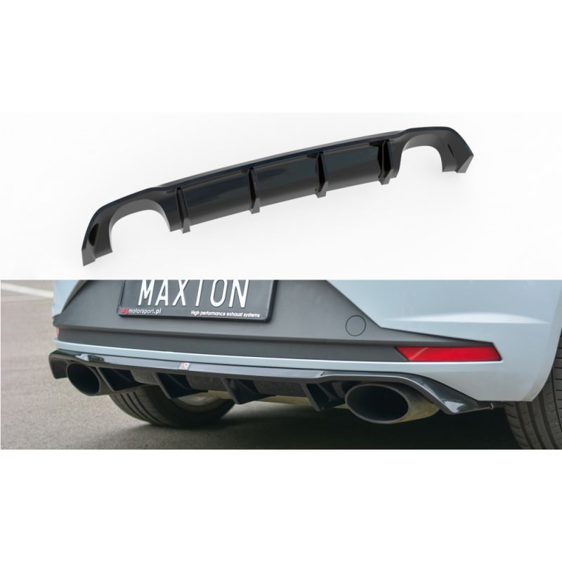 Maxton Diffuseur Arrière Complet Seat Leon III Cupra Gloss Black, SE-LE-3-CU-RS1G Tuning.fr