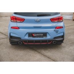 Sport Durabilité Central Diffuseur Arriere V.2 Hyundai I30 N Mk3 Hatchback Noir-Rouge