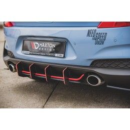 Sport Durabilité Central Diffuseur Arriere V.2 Hyundai I30 N Mk3 Hatchback Noir-Rouge