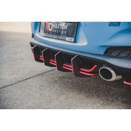 Sport Durabilité Central Diffuseur Arriere V.2 Hyundai I30 N Mk3 Hatchback Noir-Rouge