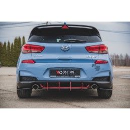 Sport Durabilité Central Diffuseur Arriere V.2 Hyundai I30 N Mk3 Hatchback Noir-Rouge