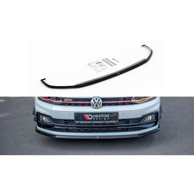 Maxton Lame Du Pare-Chocs Avant V.3 VW Polo GTI Mk6 Gloss Black, VW-PO-6-GTI-FD3G Tuning.fr