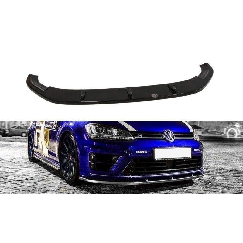 Maxton Lame Du Pare-Chocs Avant V.1 VW Golf 7 R / R-Line Gloss Black, VW-GO-7-R-FD1G Tuning.fr