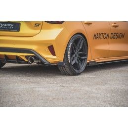 Maxton Sport Durabilité Lame Du Pare Chocs Arriere + Flaps Ford Focus ST Mk4 Black + Gloss Flaps, FOFO4STCNC-RSD1B+RSF1G Tuning.