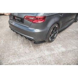 Lames De Pare-Chocs Arrière Latérales V.1 Audi RS3 8V Sportback Noir Brillant