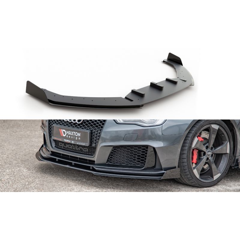 Sport Durabilité LAME AVANT MAXTON + Flaps Audi RS3 8V Sportback Noir-Rouge + Rabats Brillant