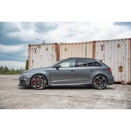 Sports Durabilité Rajouts Des Bas De Caisse MAXTON + Flaps Audi RS3 8V Sportback Noir-Rouge + Rabats Brillant