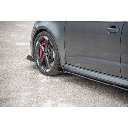 Sports Durabilité Rajouts Des Bas De Caisse MAXTON + Flaps Audi RS3 8V Sportback Noir-Rouge + Rabats Brillant